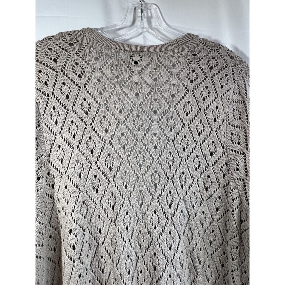 Torrid Taupe Pointelle Button Front Boyfriend Cardigan Sz 3 - Picture 8 of 11
